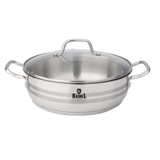 Жаровня 32 см из нержавеющей стали, стекл. крышка (10228010/071025/5308979, Китай) (R-1/321)ё /RASHEL/