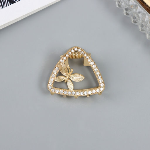 Крабик для волос «Флоранс», уголок, 3.5 см, золото