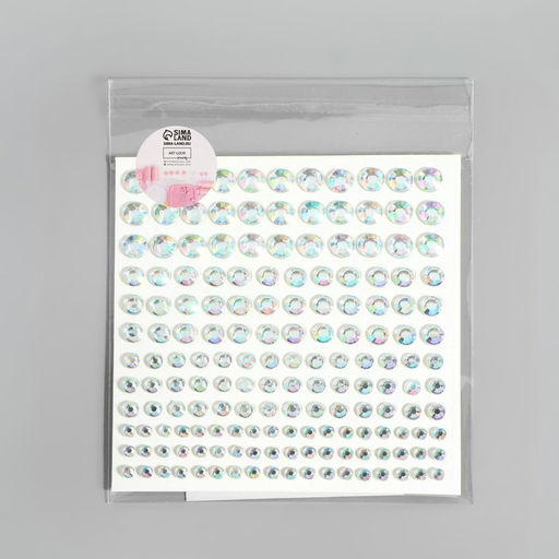 Цена за 3 шт. Стразы самоклеящиеся, с голографией, d = 3/4/5/6 мм, 165 шт на листе на листе