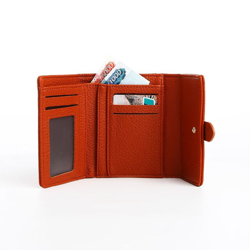 Кошелёк на кнопке, цвет рыжий - Simaland фото 5