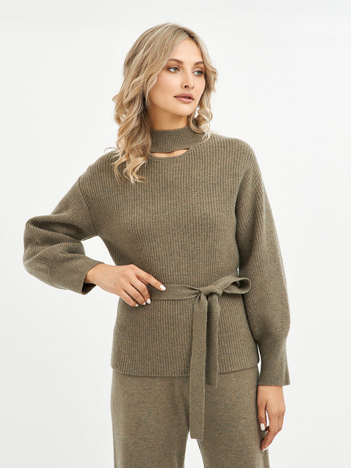 джемпер женский из шерсти с поясом - Glenfield фото 3