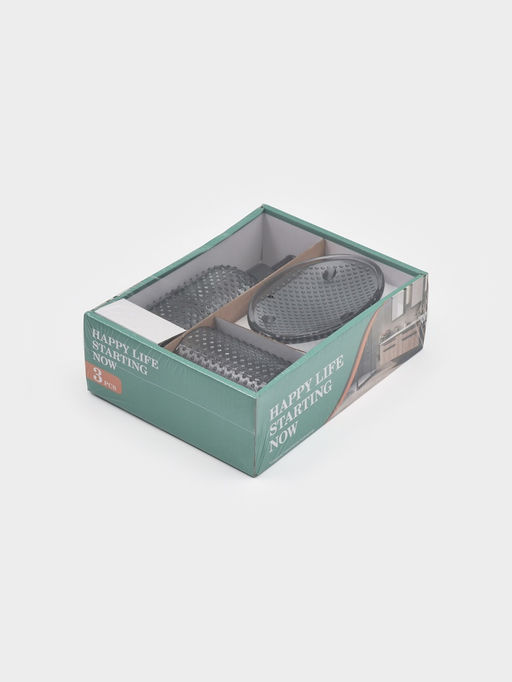 Набор для ванной «Капель», 3 предмета, дозатор для мыла, стакан, мыльница