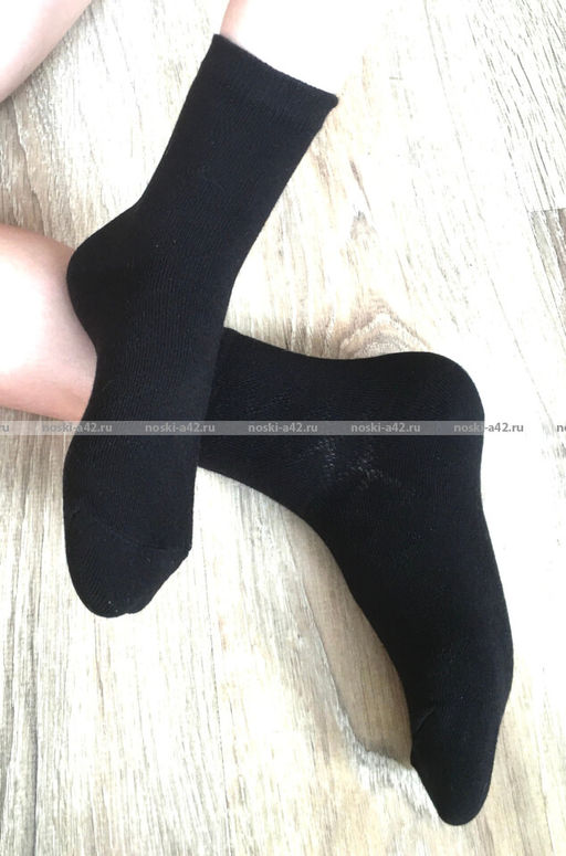 Цена за 10 пар. ЮстаТекс носки подростковые 1с8 (3с35) хлопок с лайкрой черные