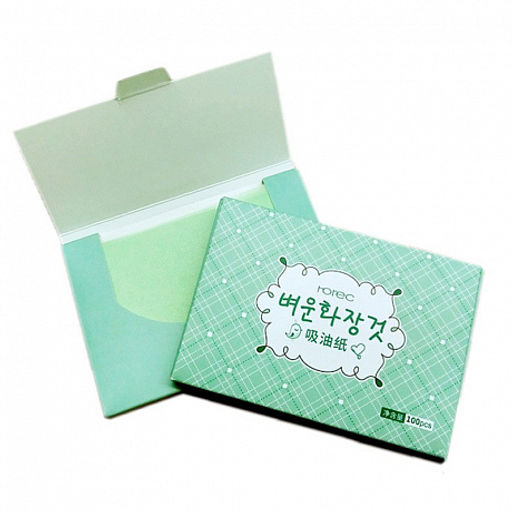 Horec Oil Absorbing Paper, 100ea - Матирующие очищающие салфетки, 6*9см 100 шт