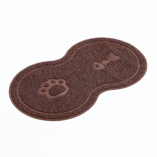 Коврик 2-в-1 под миску/туалет для животных два круга, 47 х 26 см, коричневый - Пижон фото 2