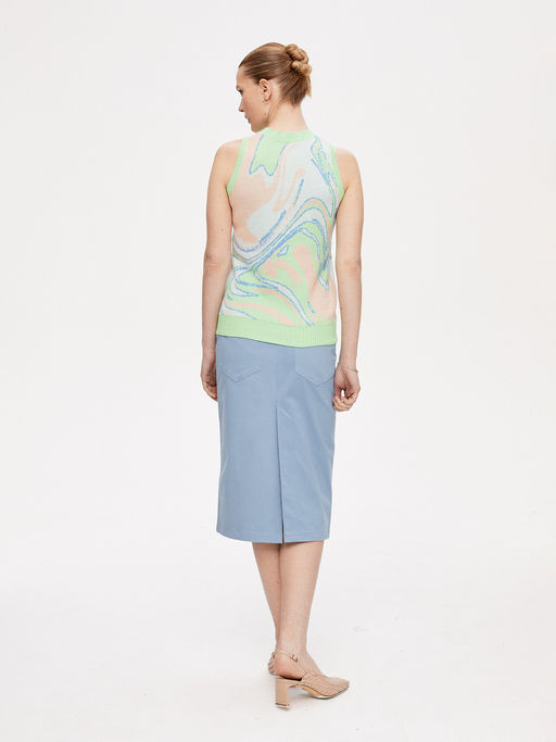 Топ с жаккардом акварель 421.010414/Персиковый