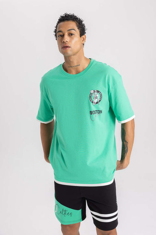 DeFactoFit NBA Boston Celtics Oversize-футболка с круглым вырезом и короткими рукавами  фото 3