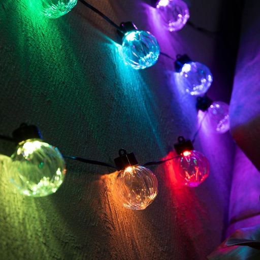 Умная гирлянда Нить 6 м с насадками Рифленые шарики, IP20, тёмная нить, 20 LED, свечение RGB, USB - Luazon lighting фото 2