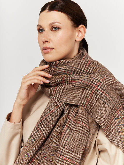 в составе ШЕРСТЬ и КАШЕМИР Большой, мягкий, теплый однотонный двусторонний палантин. - Tantino фото 7