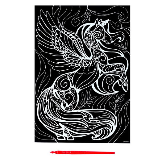 Гравюра «Волшебный единорог» с металлическим эффектом «золото» А4