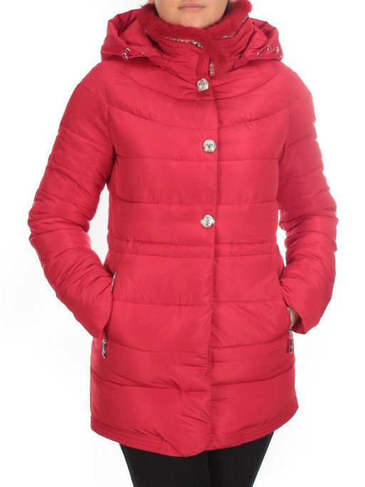 5052 RED Куртка зимняя женская (холлофайбер, отделка натуральная норка)