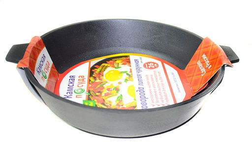 Сковорода чугунная с двумя ушками 260*60 у6060