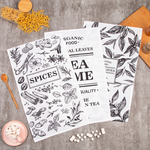 Набор кухонных полотенец «Доляна» Organic food, 35×60 см-3 шт., 100% хлопок