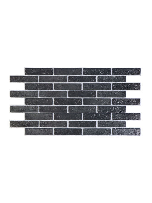 Стеновая панель ПВХ, 498×960 мм, цвет кирпич чёрный