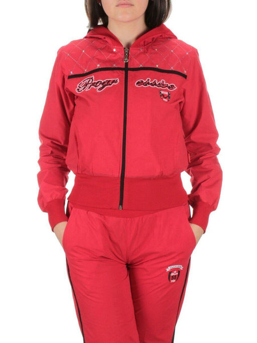 9601 RED/BLACK Костюм спортивный тройка женский (100% полиэстер )