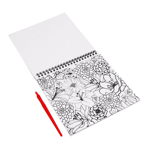 Блокнот гравюра-раскраска Цветочное наслаждение, 19х19 см - Школа талантов фото 4