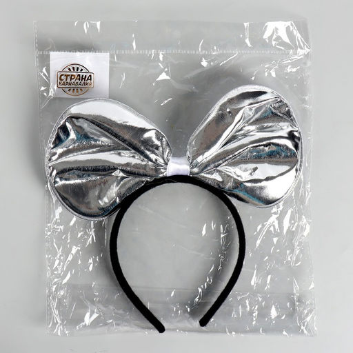Карнавальный ободок Бант, серебряный - Страна карнавалия фото 2
