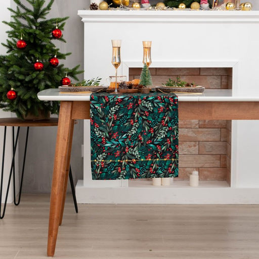Дорожка на стол новогодняя Этель Winter berry 40х147см, 100%хл, саржа 190 г/м2  фото 4