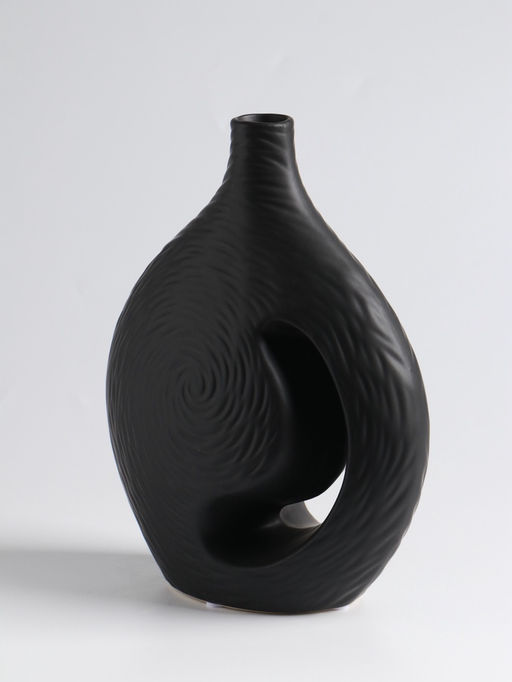 Ваза для цветов «Невада», 23×16.5 см, керамика, чёрная