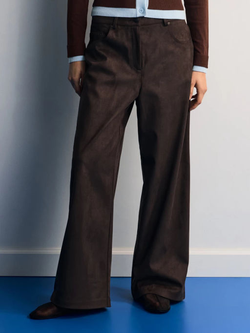 Прямые брюки из искусственной замши / Zarina  фото 2