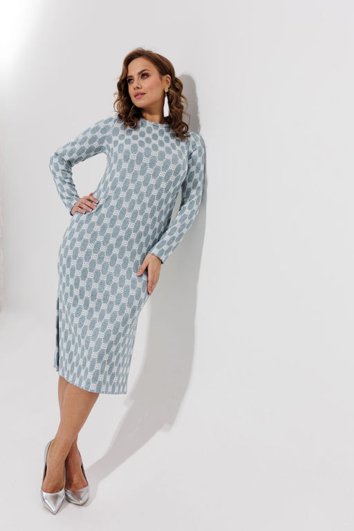 Платье Galean Style 971 серо-голубой фото 9