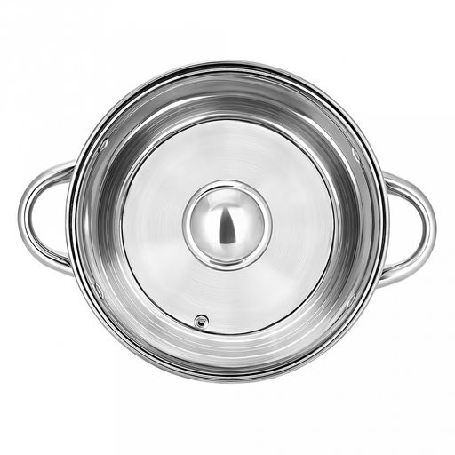 Кастрюля из нержавеющей стали "Greta" 1,0л, д11,3см, h7,5см, s0,4см, дно s1,3см, стеклянная крышка, цветная коробка, "Appetite" (Китай)