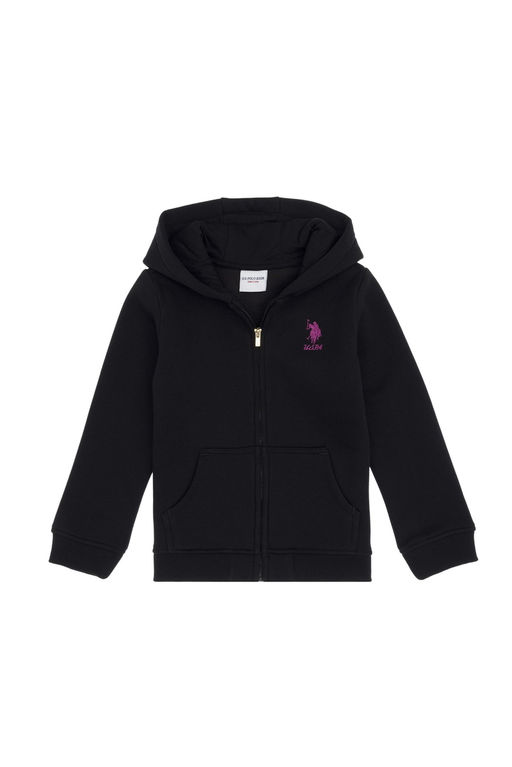 K_z _ocuk Siyah Kap__onlu Fermuarl_ _ardonlu Basic Sweatshirt Sepette S_rpriz _ndirim