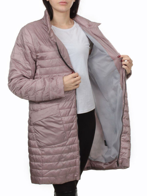 K-532 GRAY PINK Куртка демисезонная стеганая женская (70 гр. холлофайбер) - Fashion фото 7