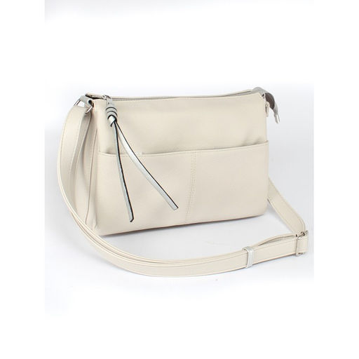 Сумка женская искусственная кожа ADEL-230/2в/ММ, 5отд, плеч/рем. серый св/серебро 259183