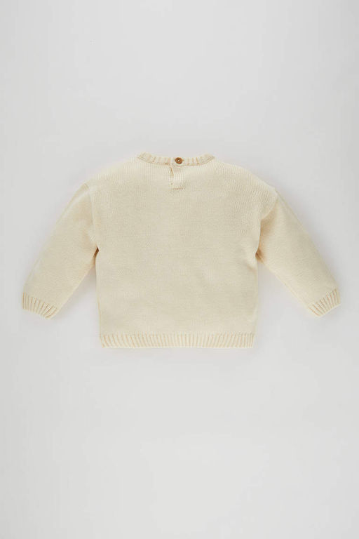 Свитер с круглым вырезом с принтом для маленьких мальчиков - Defacto фото 4