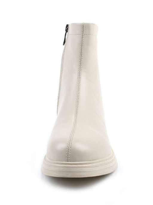 01-XKL21-225DR BEIGE Ботинки демисезонные женские (натуральная кожа, байка)