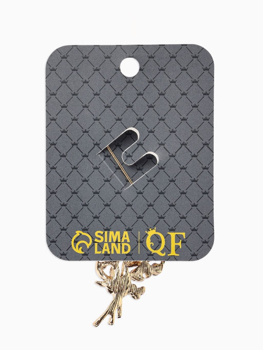 Брошь «Лист» осенний, ажур, стразы, цветная в золоте