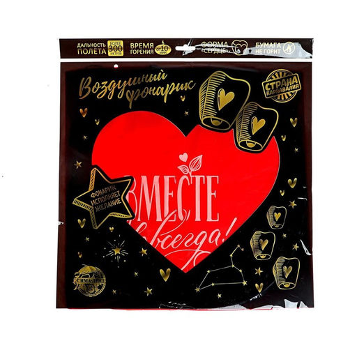 Фонарик желаний Вместе навсегда сердце, красный - Страна карнавалия фото 9