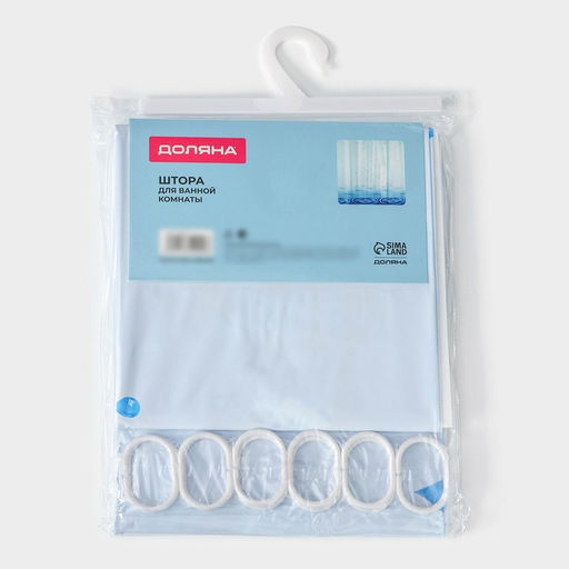 Штора для ванной Доляна «Капли», 200×180 см, EVA
