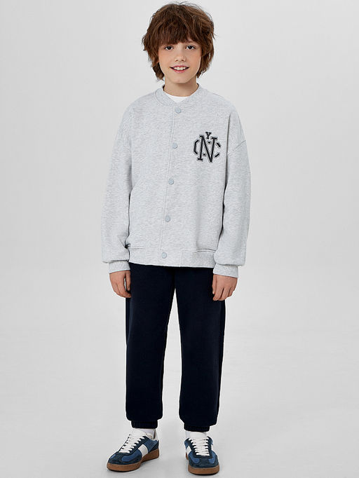 Толстовка для мальчика серая с печатью - Mark formelle фото 3