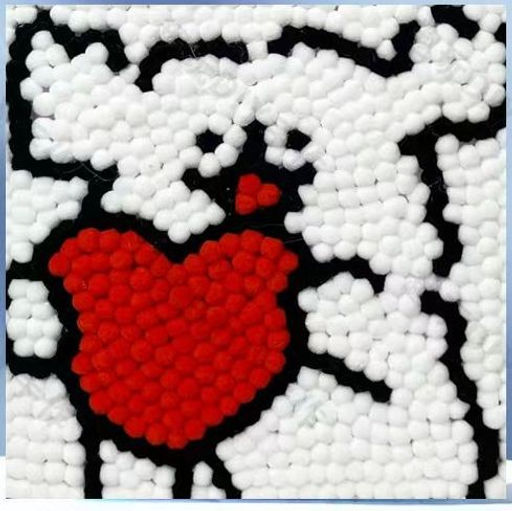 Картина из помпонов на подрамнике Draw Me! Heart of a Dog, (20 х 20 см)