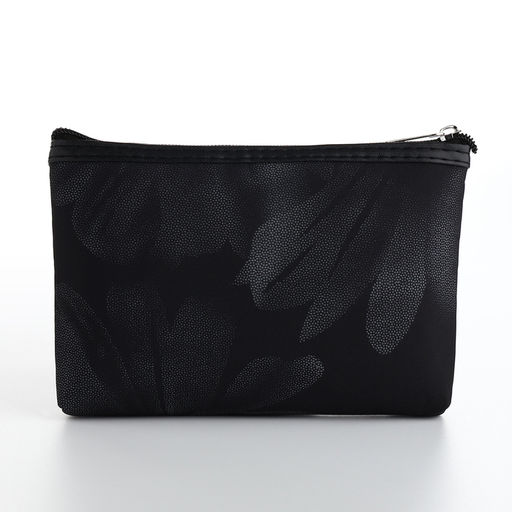 Косметичка на молнии плоская, с принтом Ромашки, чёрная - Simaland фото 2