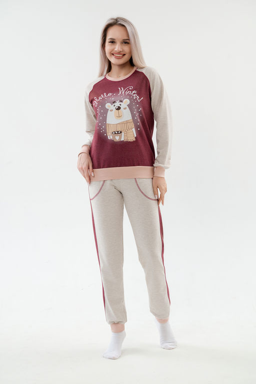 Костюм женский из футера Гамми бордо - Амадэль фото 28