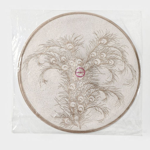 Набор салфеток сервировочных Доляна Павлин, 2 шт, d=38 см, цвет бежевый  фото 15