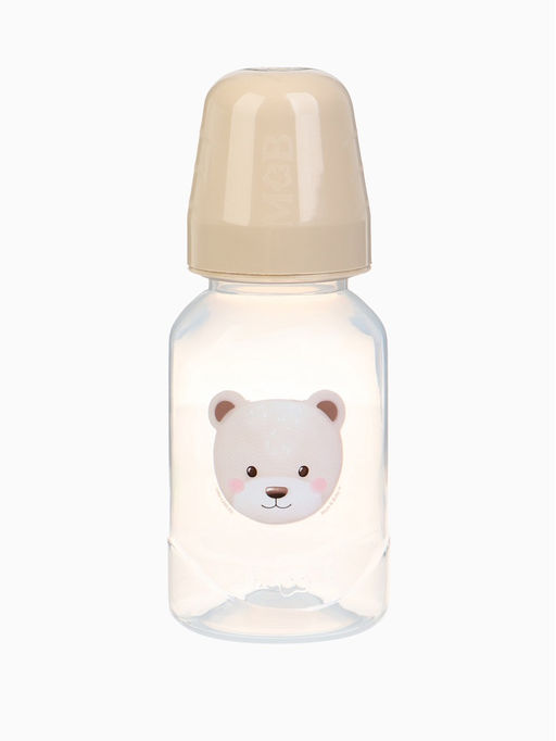 Бутылочка для кормления Bear 150 мл, цилиндр, бежевый Mum&Baby