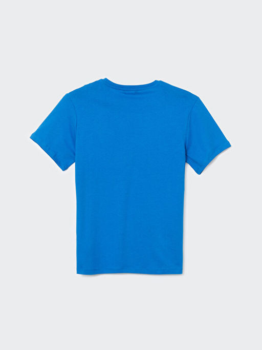 Bisiklet Yaka K?sa Kollu Bask?l? Penye Erkek Ti??rt