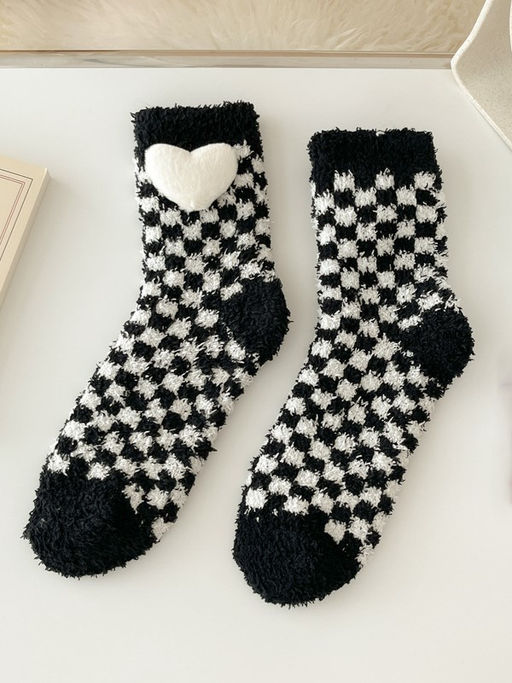 Носки iLikeGift Heart and dots, black, мужские/женские евро размер 37-41
