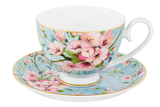 Чайн. наб. 12 пр. 300 мл Яблоневый цвет на голубом на ножке, NEW BONE CHINA - Elan gallery фото 26