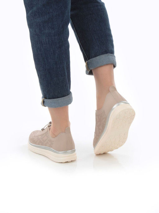 05-PDL206-1 BEIGE/BROWN Кроссовки женские (натуральная кожа) - Фабричный китай фото 3