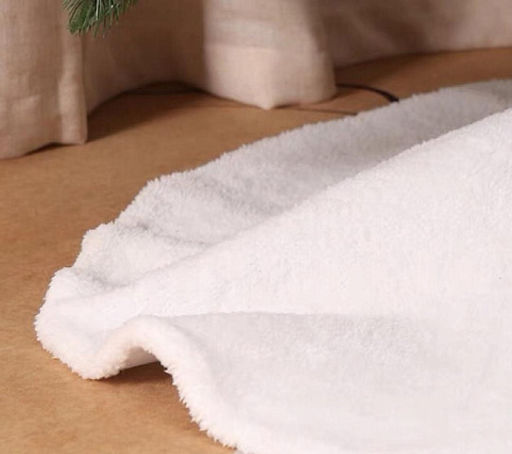 Юбка (фартук) под елку белая плюшевая d85см