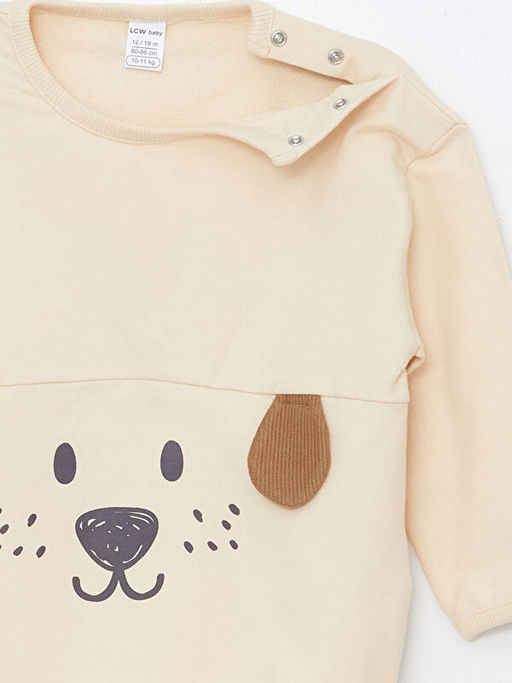 Bisiklet Yaka Uzun Kollu Bask?l? Erkek Bebek Ti??rt