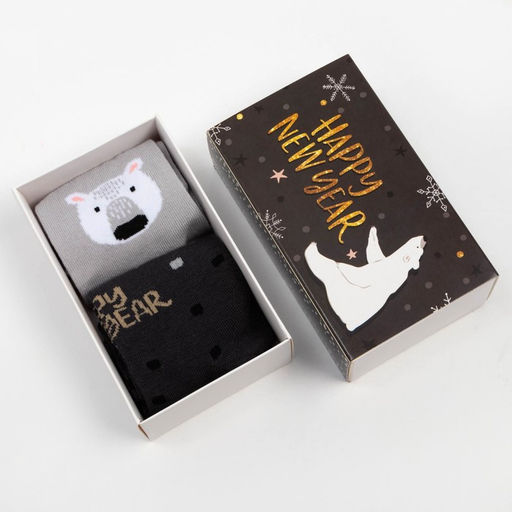 Носки женские новогодние KAFTAN Snow размер 36-40 (23-25 см), набор 2 пары