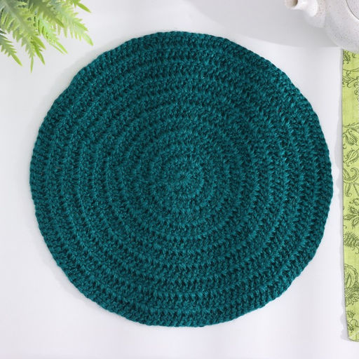 Салфетки сервировочные, D 35 см, зелёный, джут - Simaland фото 2