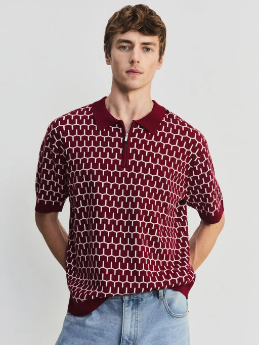 Джемпер поло из жаккарда ZR2605043305-70 / Zarina