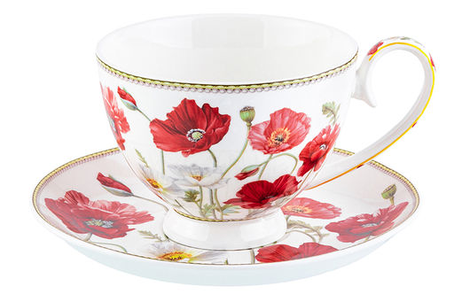 Чайн. наб. 12 пр. 300 мл Маки на ножке, NEW BONE CHINA - Elan gallery фото 11